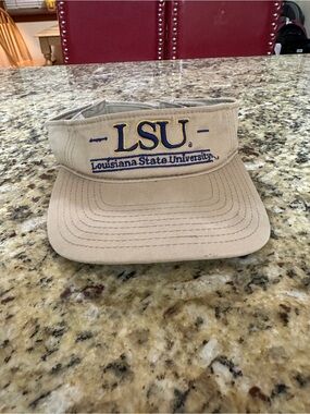 Vintage  LSU Khaki Visor with Purple and Gold Embroidery
